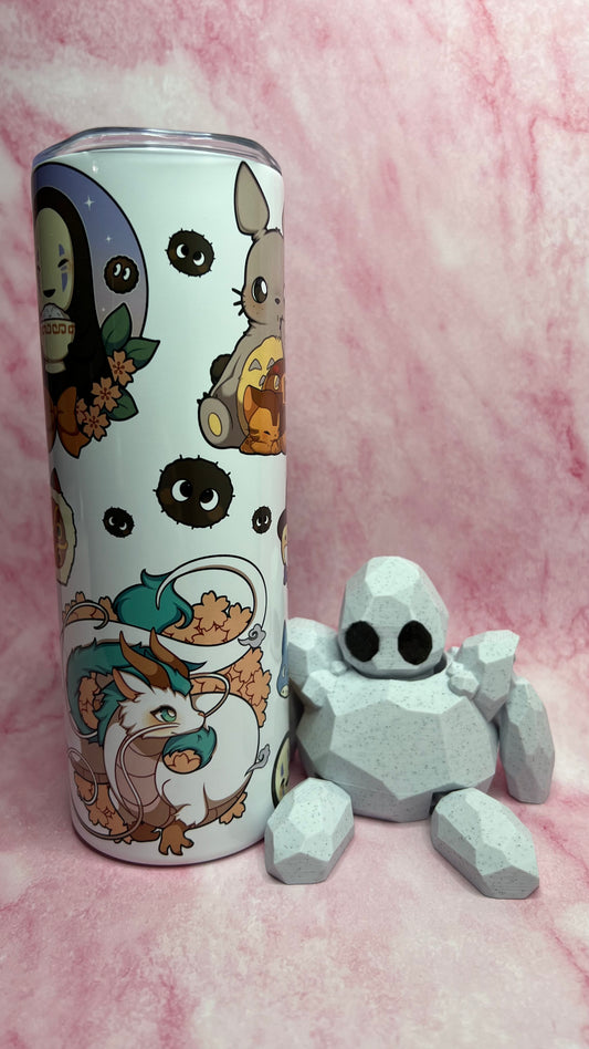 Anime Mash Up - 20oz Skinny Stainless Steel Tumbler - Double Wall - Sublimated