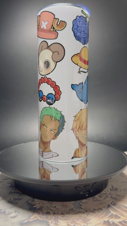One Piece Collage - 20oz Skinny Stainless Steel Tumbler - Double Wall - Sublimated