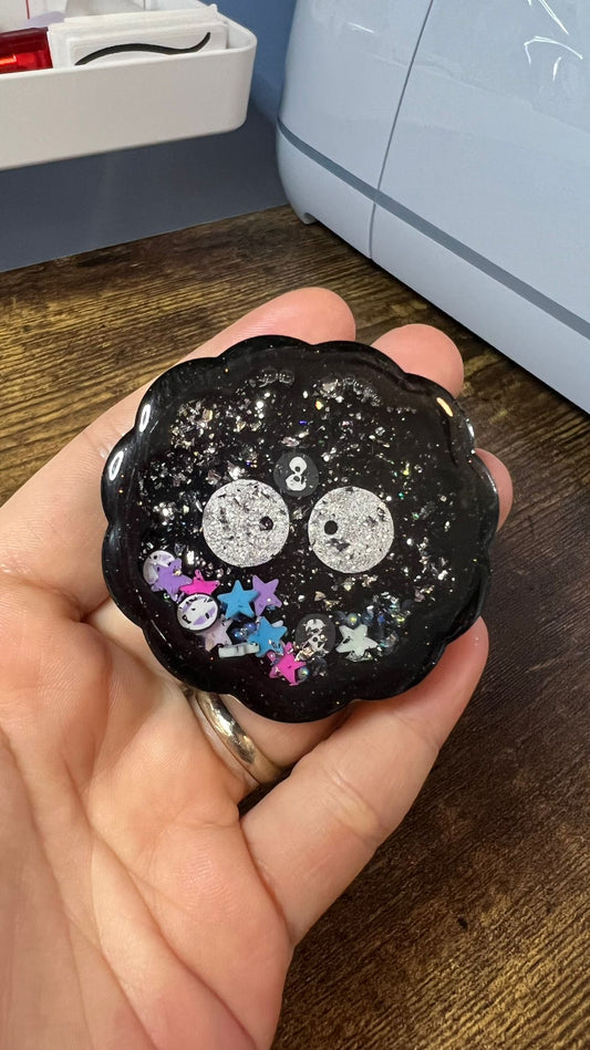 Soot Sprite Keychain/Badge Reel - Stars and Glitter Filler