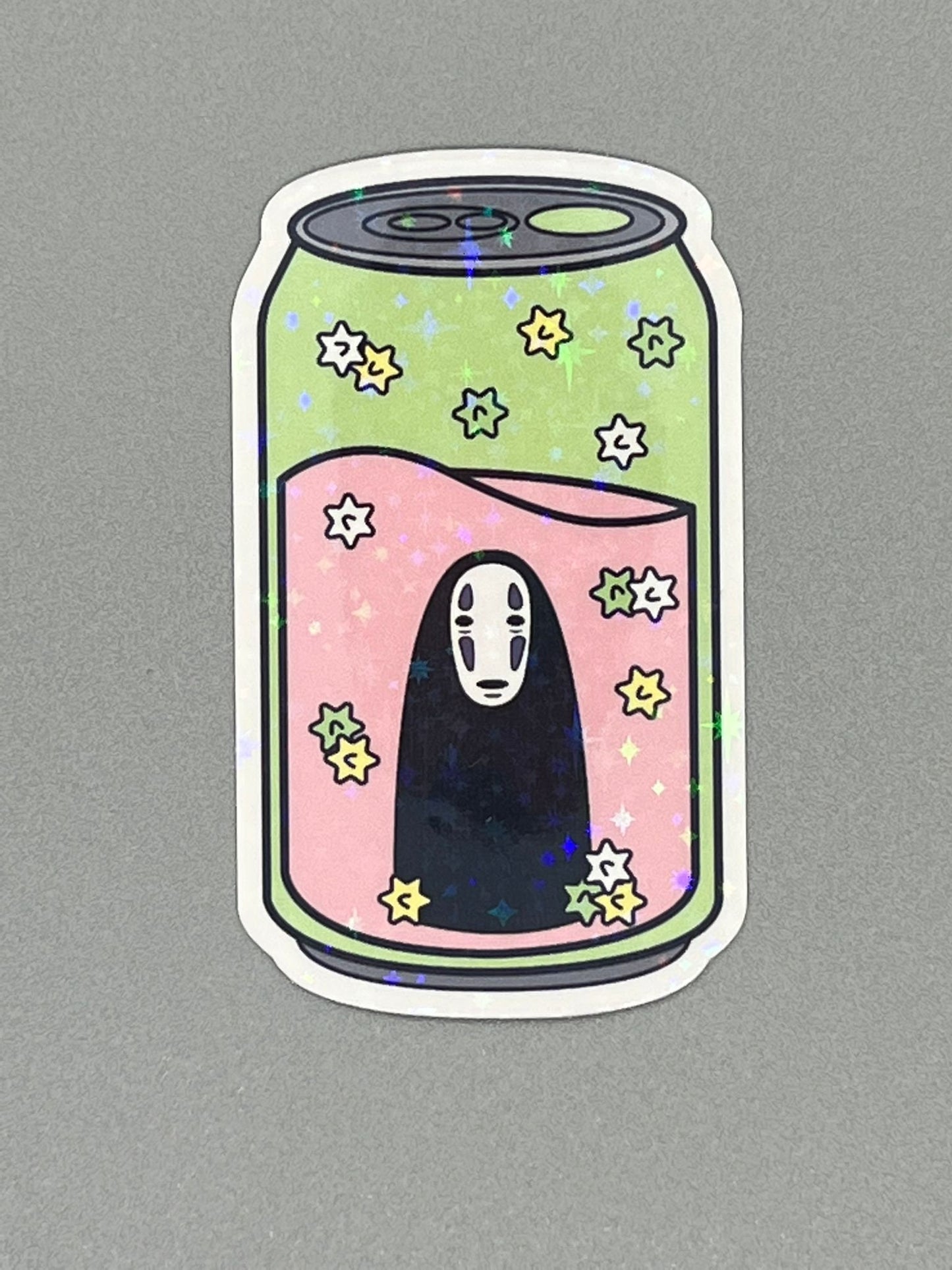 Studio Ghibli Soda Can Sticker Pack - No-Face Totoro Soot Sprites and Star Candy - Great for Water Bottles, Laptops, Journals, Scrapbooking