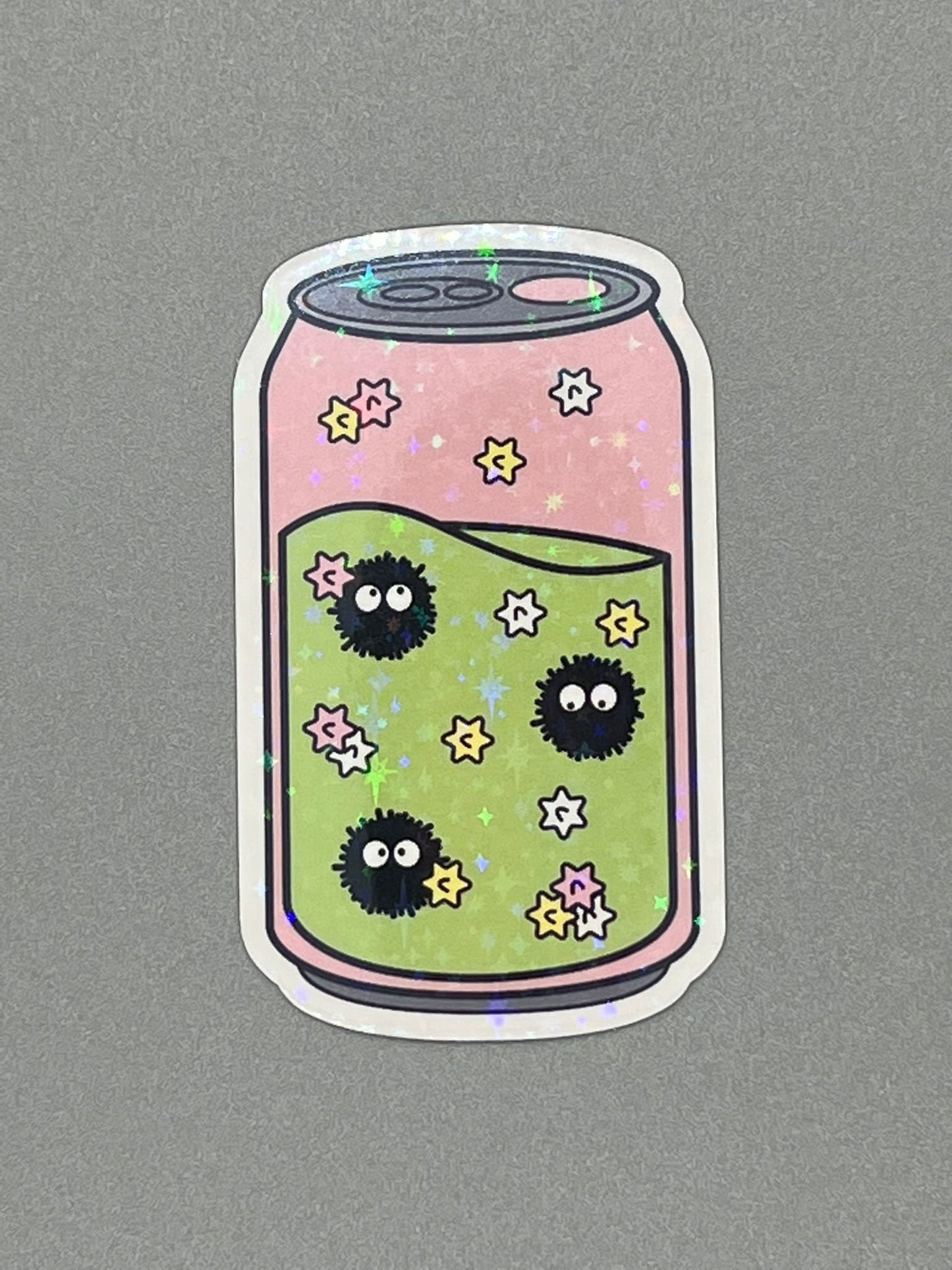 Studio Ghibli Soda Can Sticker Pack - No-Face Totoro Soot Sprites and Star Candy - Great for Water Bottles, Laptops, Journals, Scrapbooking