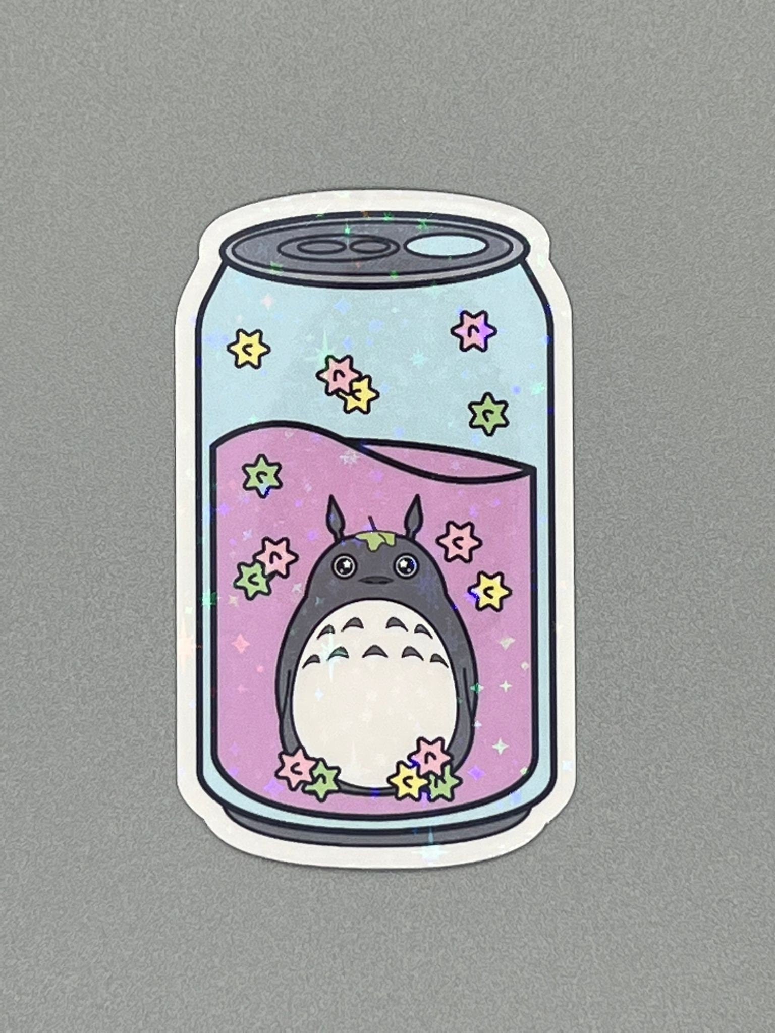 Studio Ghibli Soda Can Sticker Pack - No-Face Totoro Soot Sprites and Star Candy - Great for Water Bottles, Laptops, Journals, Scrapbooking