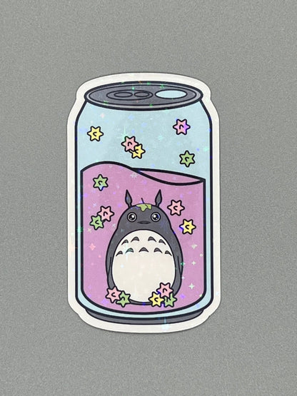 Studio Ghibli Soda Can Sticker Pack - No-Face Totoro Soot Sprites and Star Candy - Great for Water Bottles, Laptops, Journals, Scrapbooking