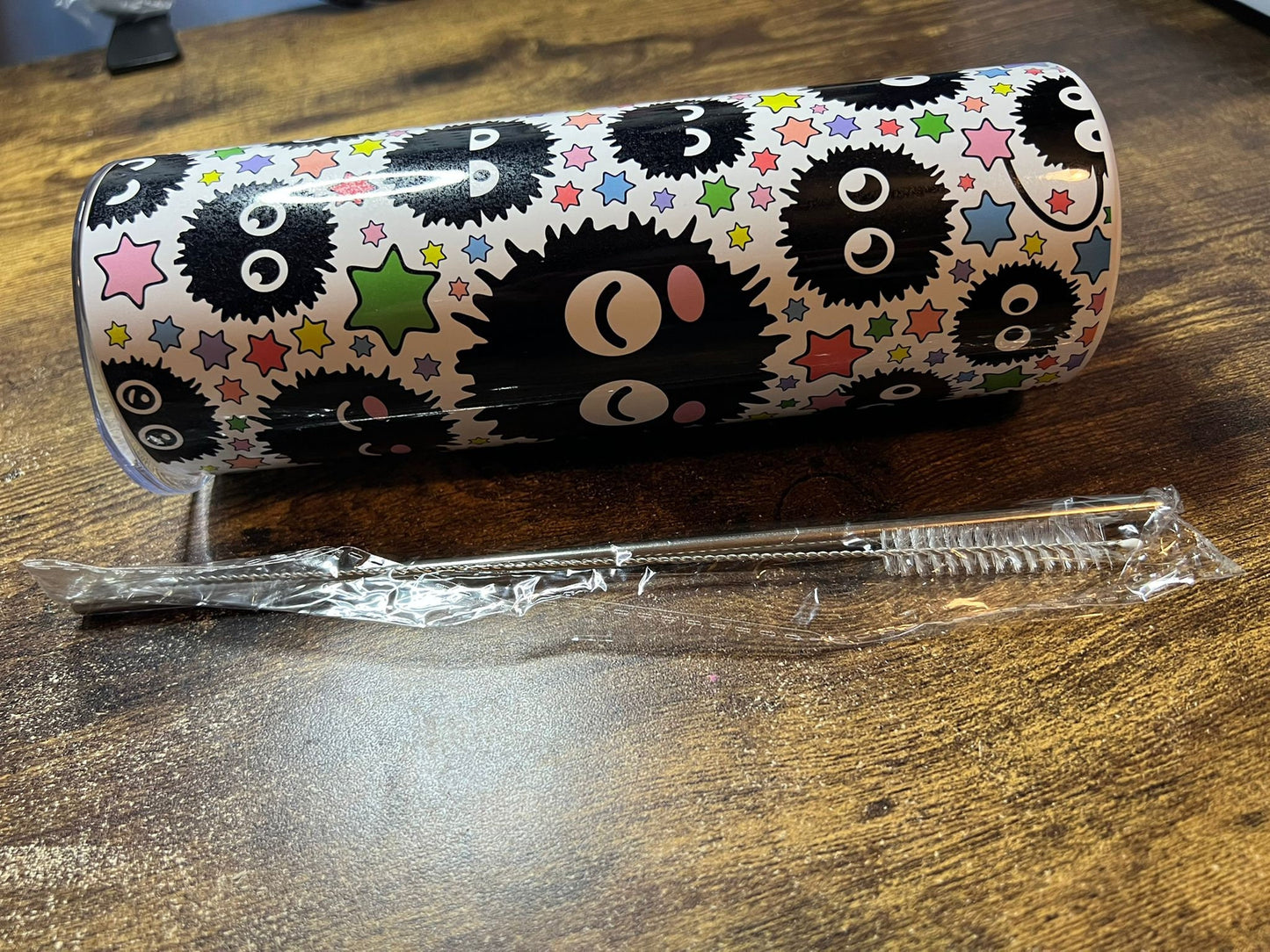 Soot Sprite Emojis - 20oz Skinny Stainless Steel Tumbler - Double Wall - Anti-Leak Top - Works Great Hot or Cold - Handwash