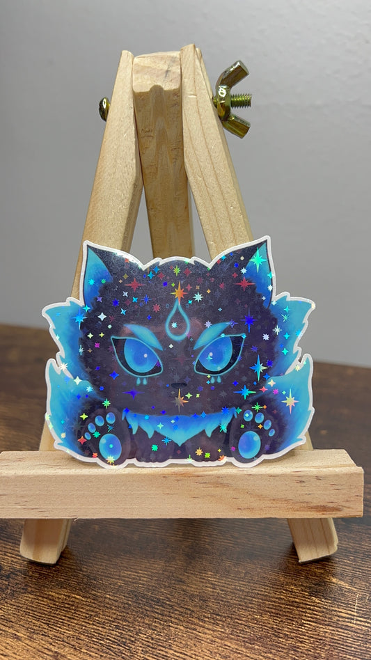 Four-Tailed Kitsune Sticker - Water Theme - Die Cut